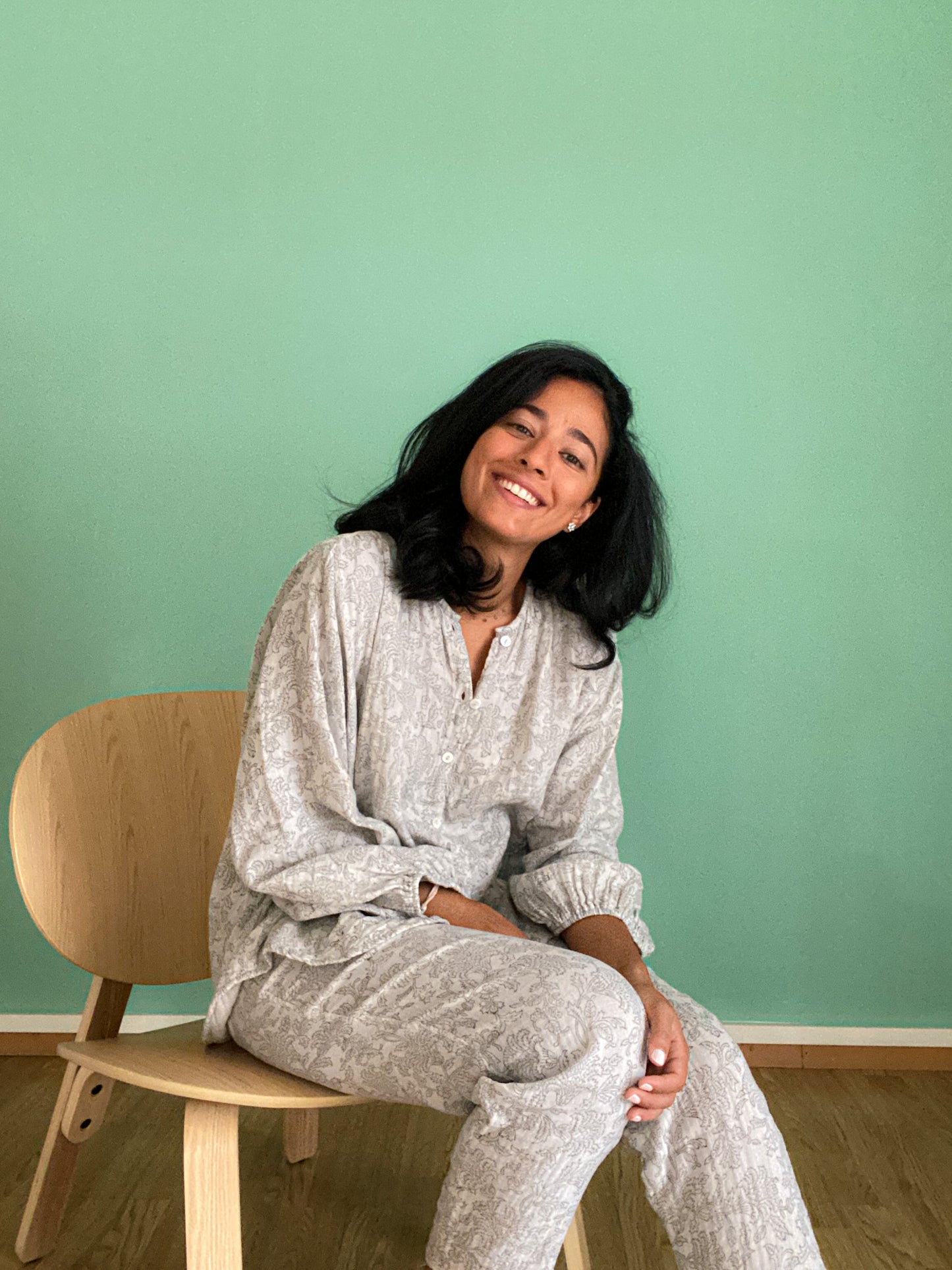 Muslin Leisurewear Set Salt Grey