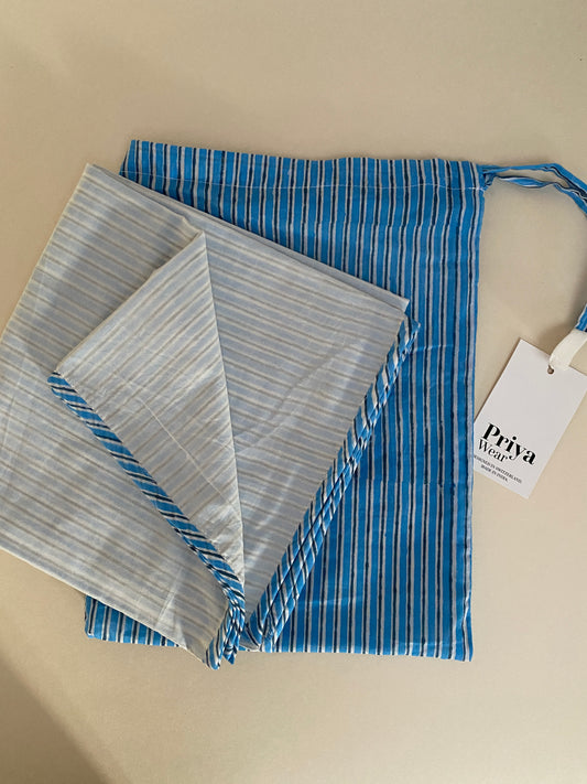 Newborn blanket - Stripes blue