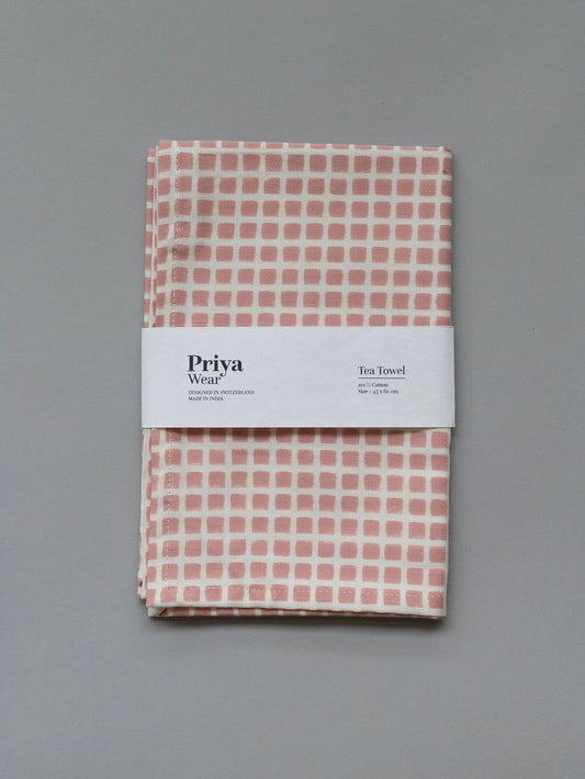 Tea Towel Blush-Checks