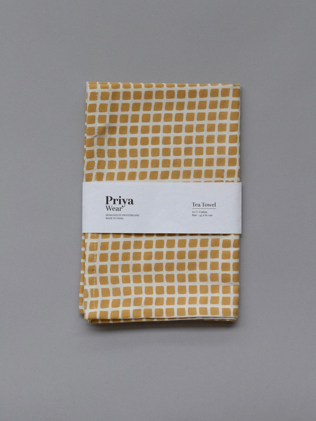 Tea Towel Mustard-Checks