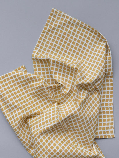 Tea Towel Mustard-Checks