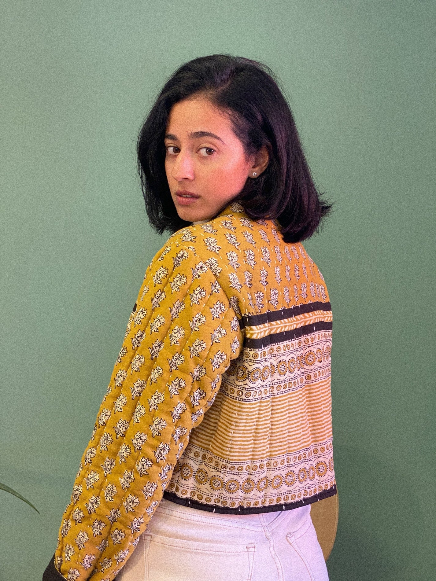 Quilted Mustard Jacket Priya Wear