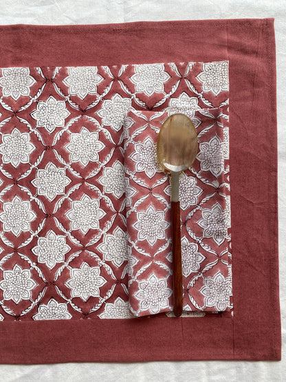 Jaipur Pink Tablecloth, Runner, Placemats, Napkin
